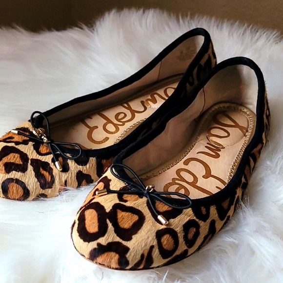 Sam Edelman Shoes - Sam Edelman leopard fur leather flats 8 shoes